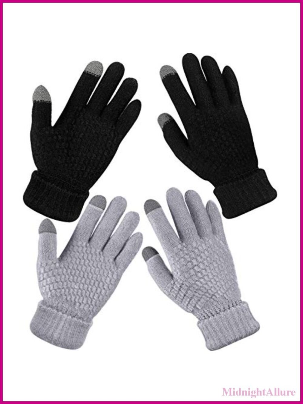 Women's Winter Touch Screen Gloves Chenille Fleece Lined Warm Texting